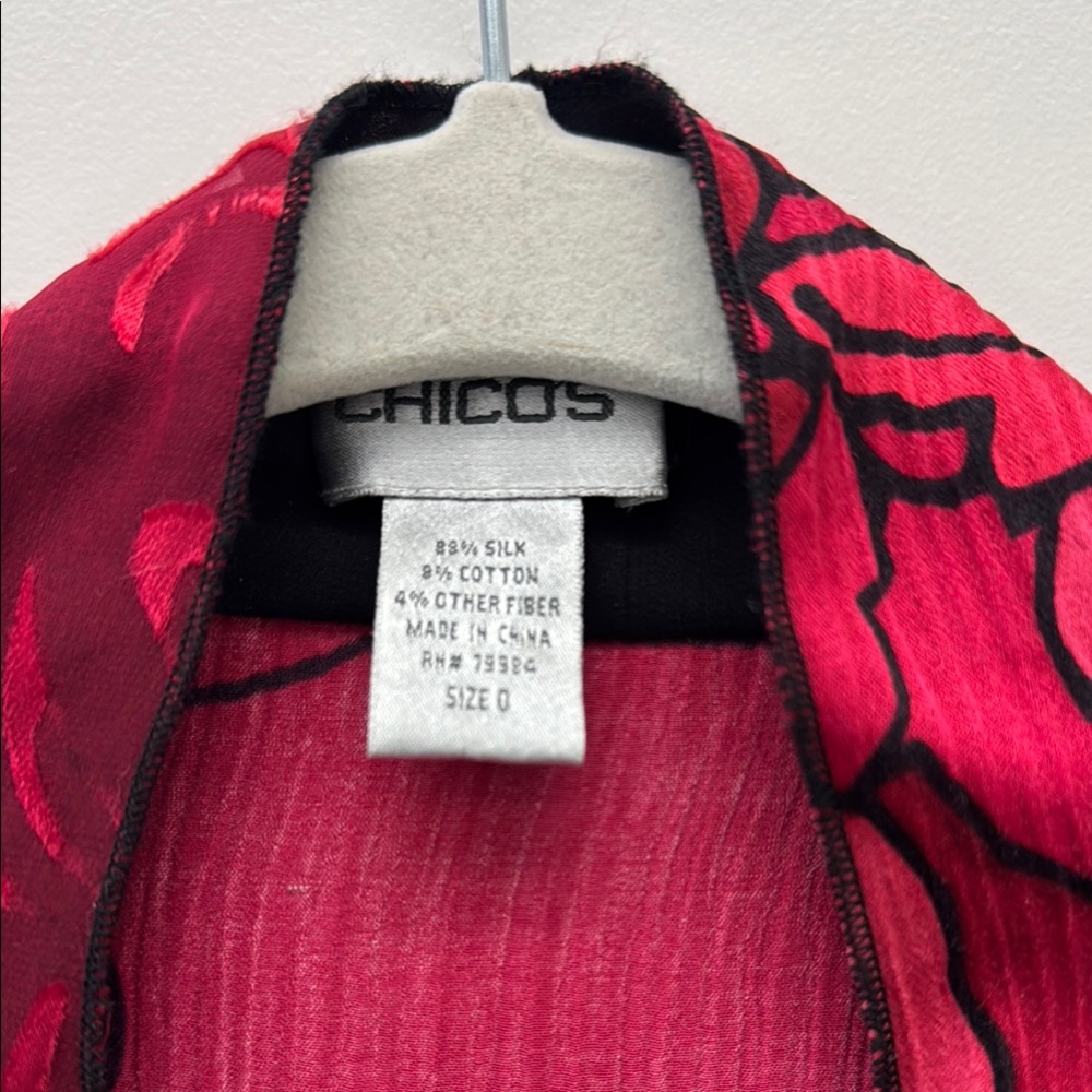 Chico's Size 0 (Small) Red and Black Kimono - Picture 2 of 3